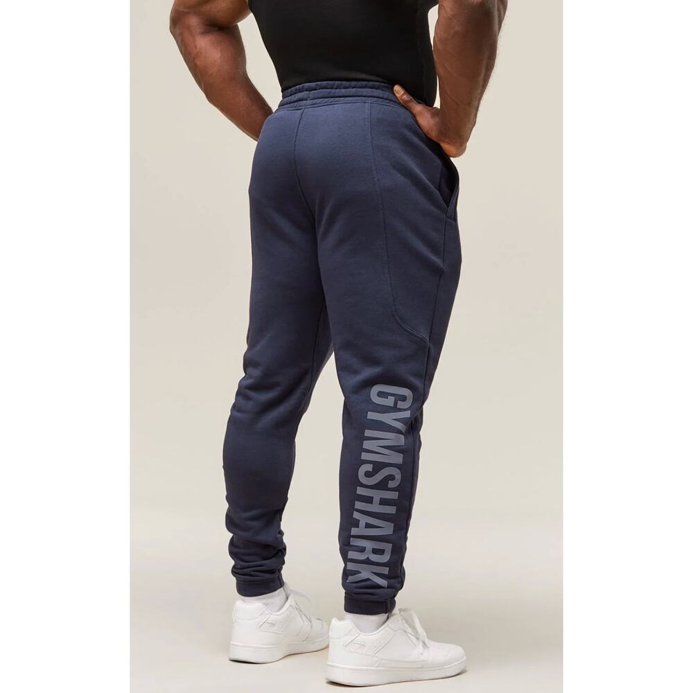 NWOT Gymshark Power Wordmark Navy Joggers Men's M